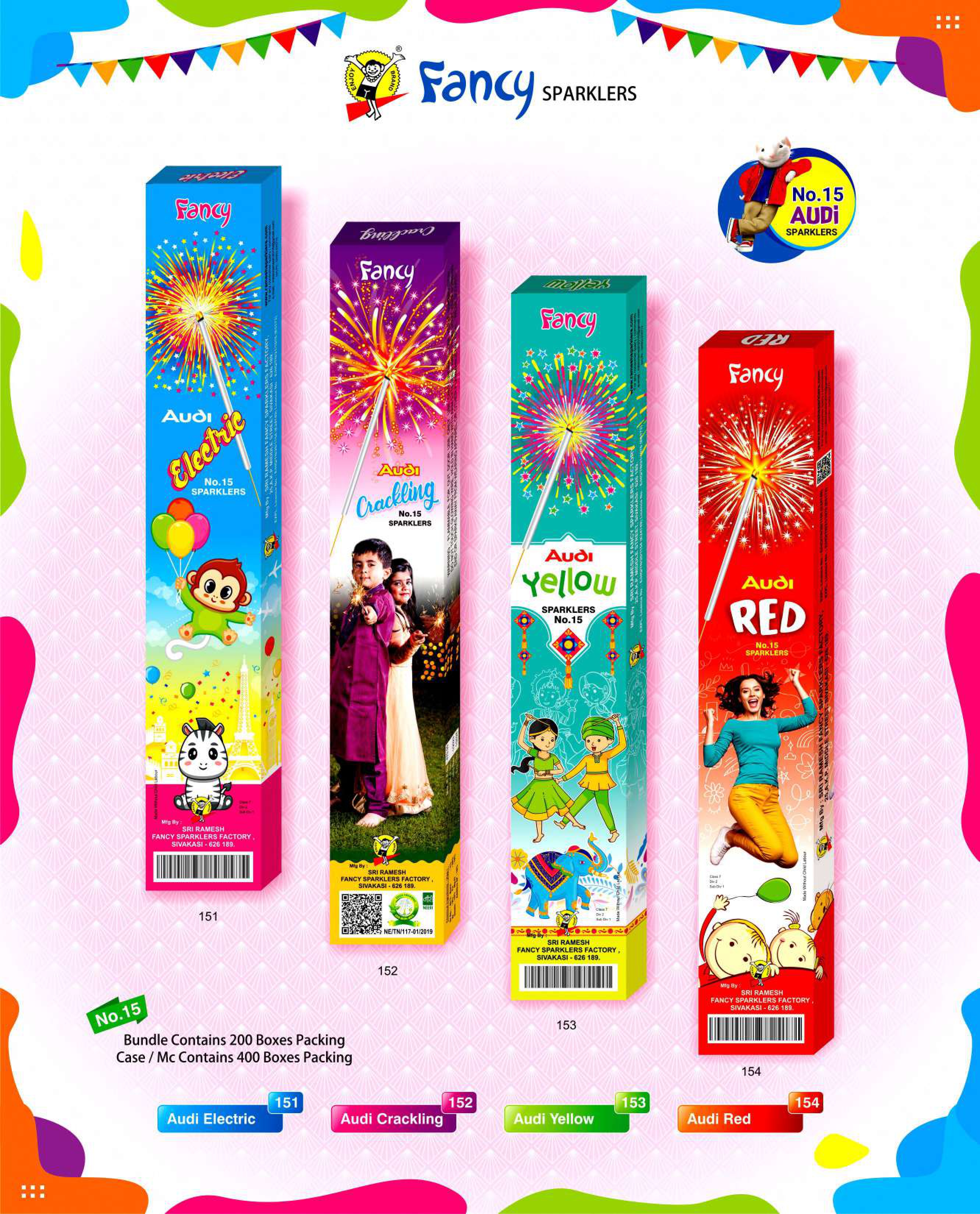 15 CM ELECTRIC SPARKLERS BRANDED