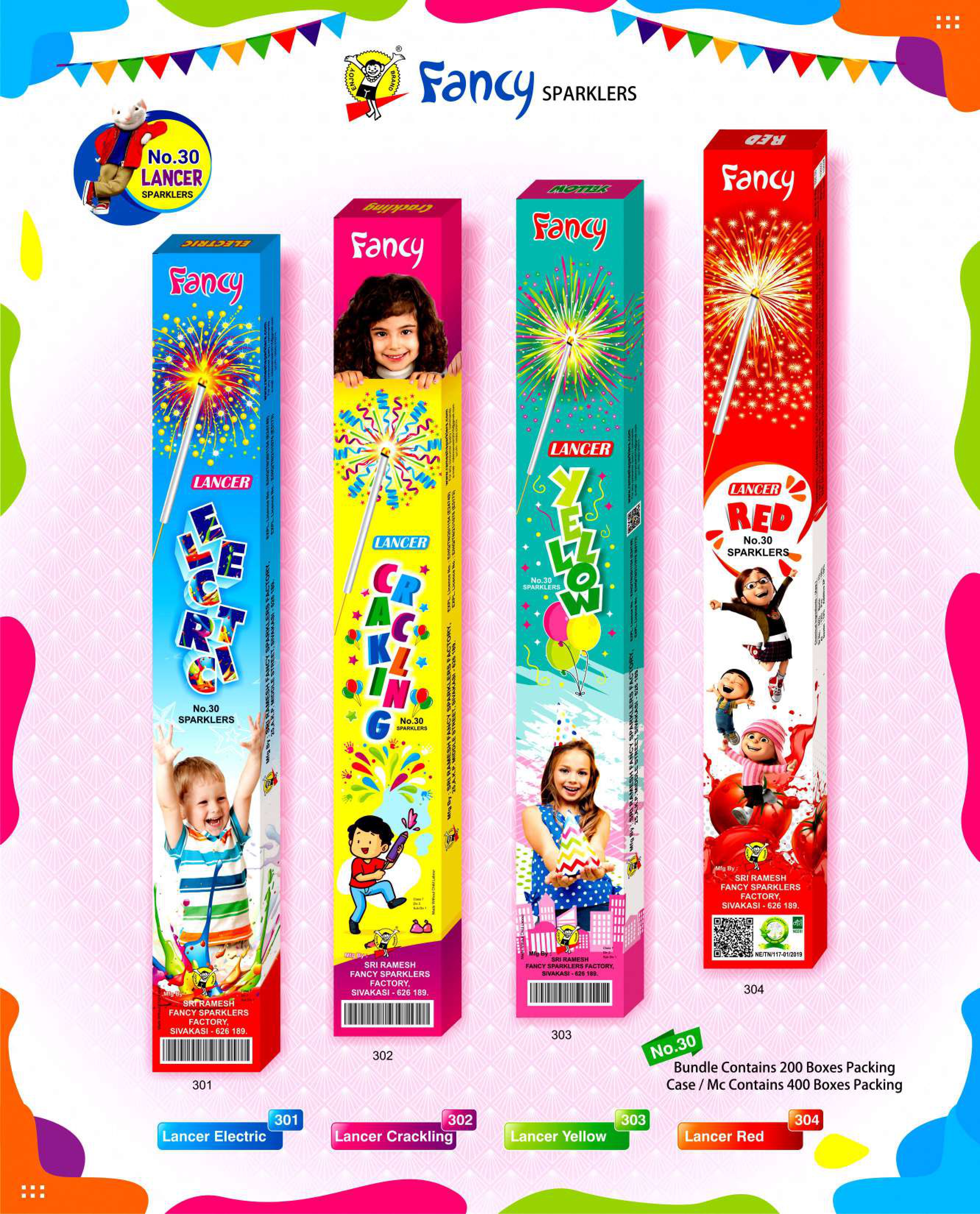 30 CM GREEN COLOUR SPARKLERS BRANDED